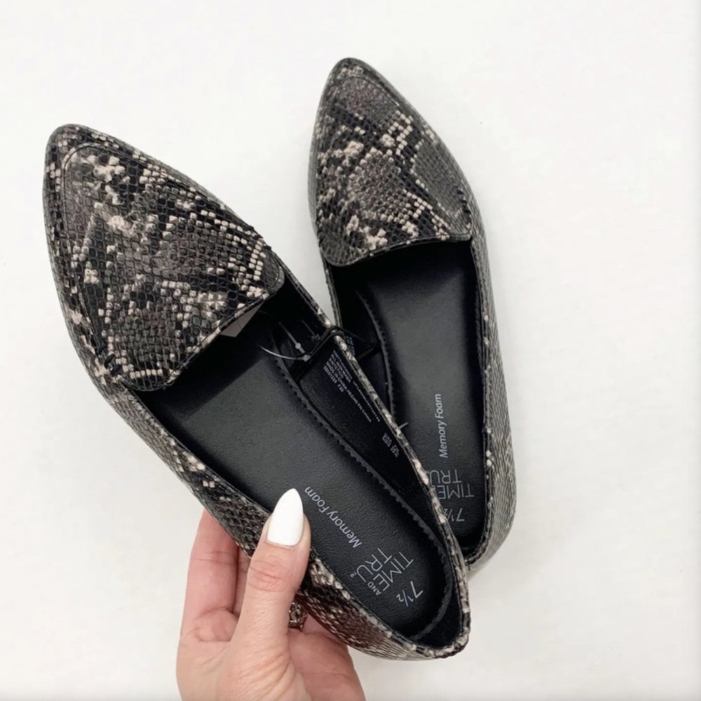 Time and tru | loafers flats snake skin print